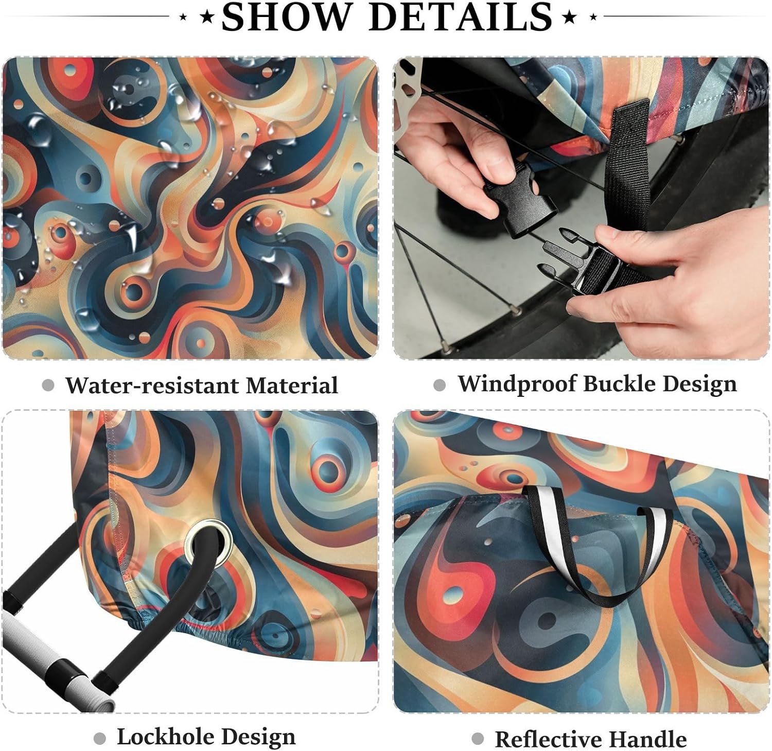 ALAZA Coil Bubble Bike Cover Waterproof Outdoor Ebike Bicycle Covers Tarp Protection for 1/2 Bikes, Sun UV Dust Wind Proof