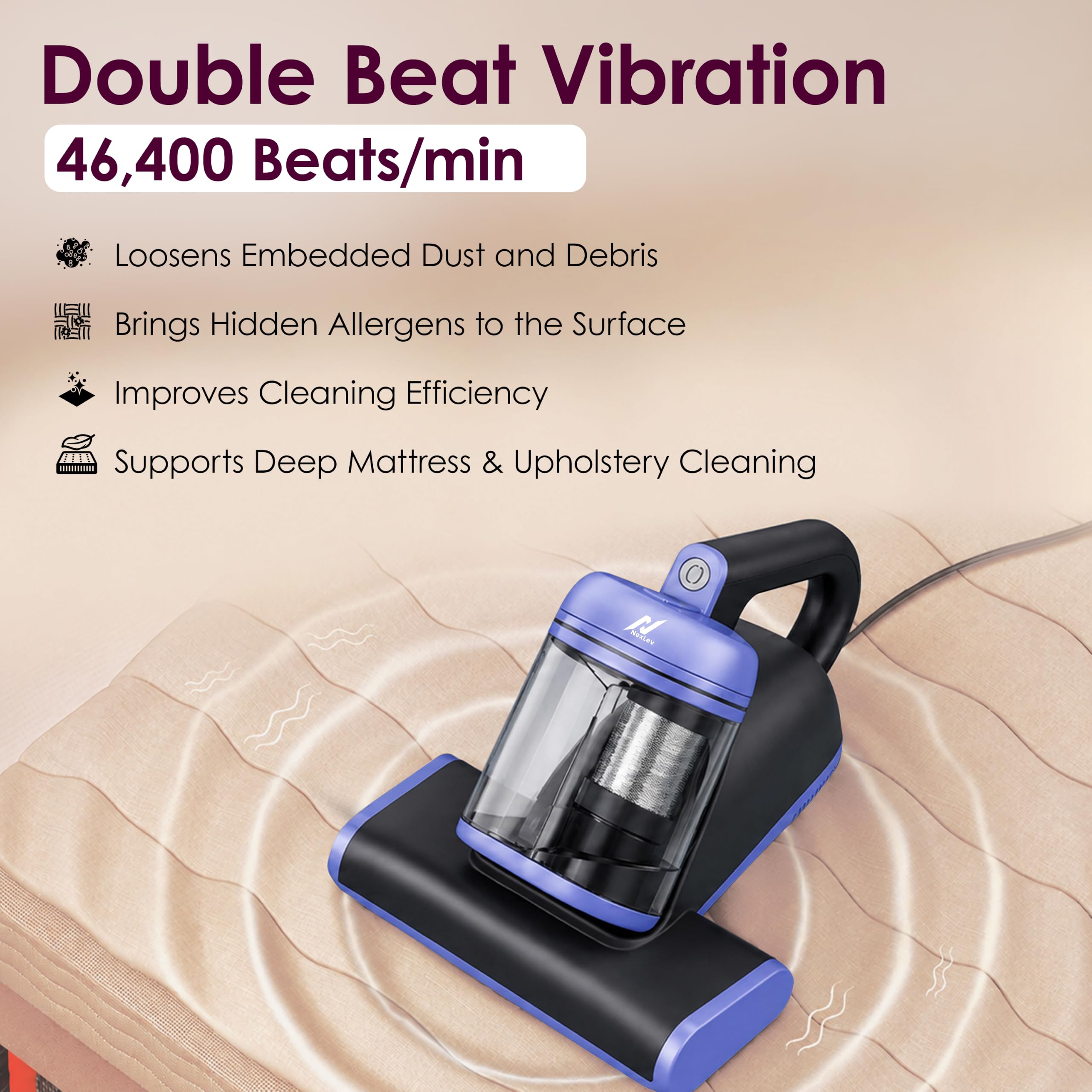 nexlev Dust Mite Vacuum - Powerful Sofa & Mattress Cleaner -5