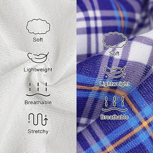 Miniatura 5 de Pijama para perro  Camisa superior para perro y pantalones florales, suave y elástico de 4 patas, ropa para perros pequeños y niñas (azul, XS)