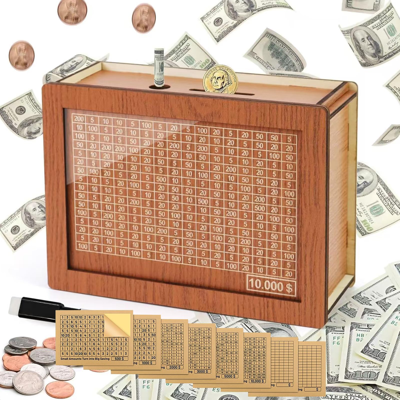 Amazon.com: 10000 Savings Challenge Box，10k Piggy Bank for Adults