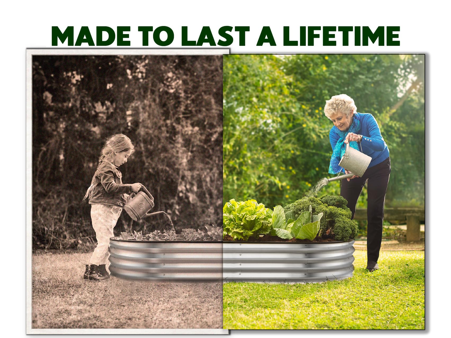 Galvanized Raised Garden Beds Outdoor // 4×2×1 ft Planter Raised Beds for Gardening, Vegetables, Flowers // Large Metal Garden Box (Silver)