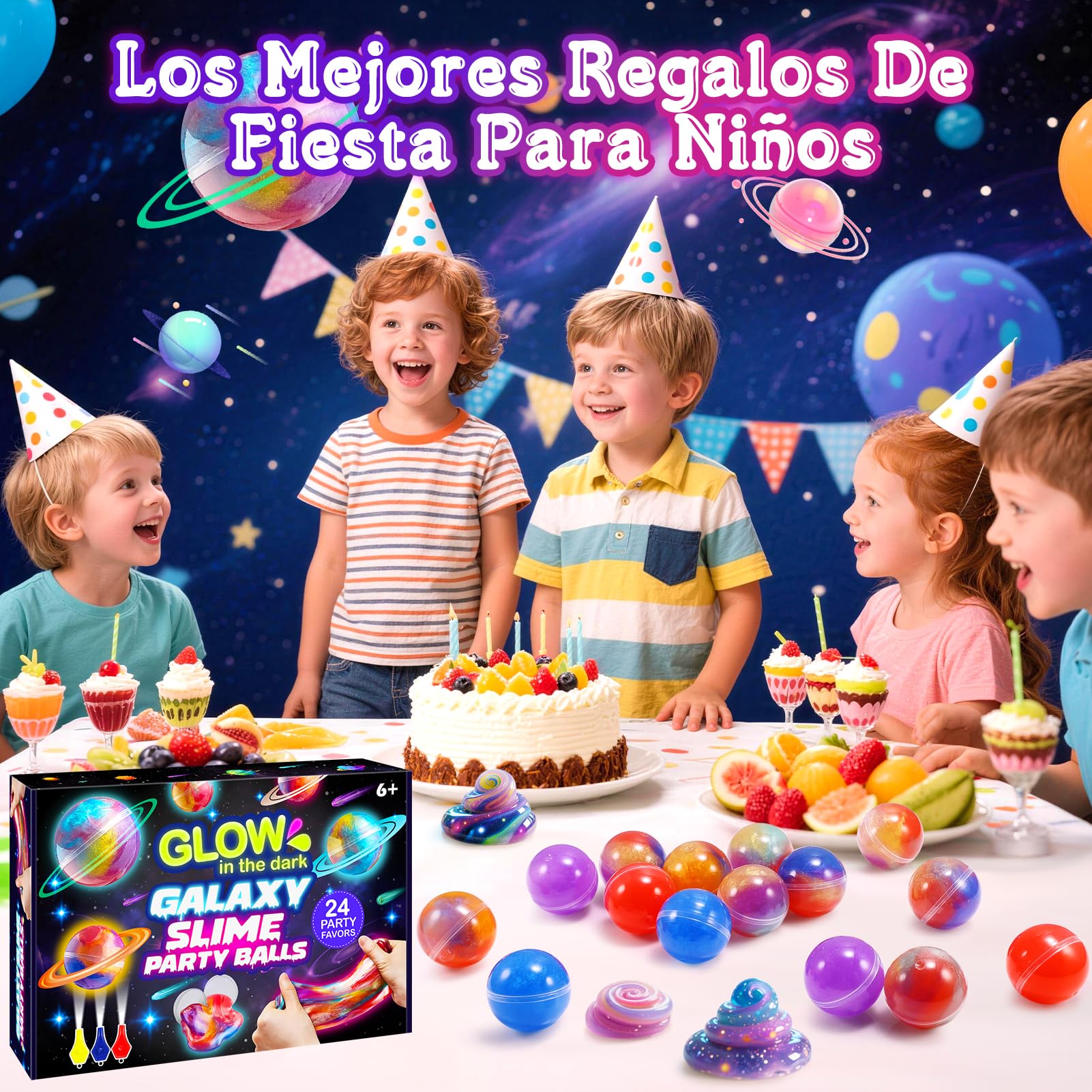 Hapikids Slime para Niñas, Regalo Niña 6 7 8 9 10 11 12 Años Galaxy Slime Ball Kit Juguetes Niños 6-12 Años Slime Fluffy Kit Regalos Cumpleaños Niños Colegio Relleno Piñatas de Cumpleaños Infantil