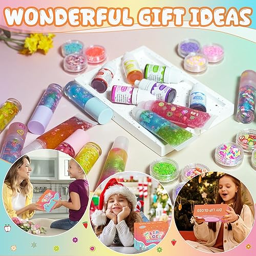 Miniatura 6 de Kit de fabricación de brillo de labios, todo en uno para hacer tu propio juego de brillo para el cuidado de los labios con base transparente,