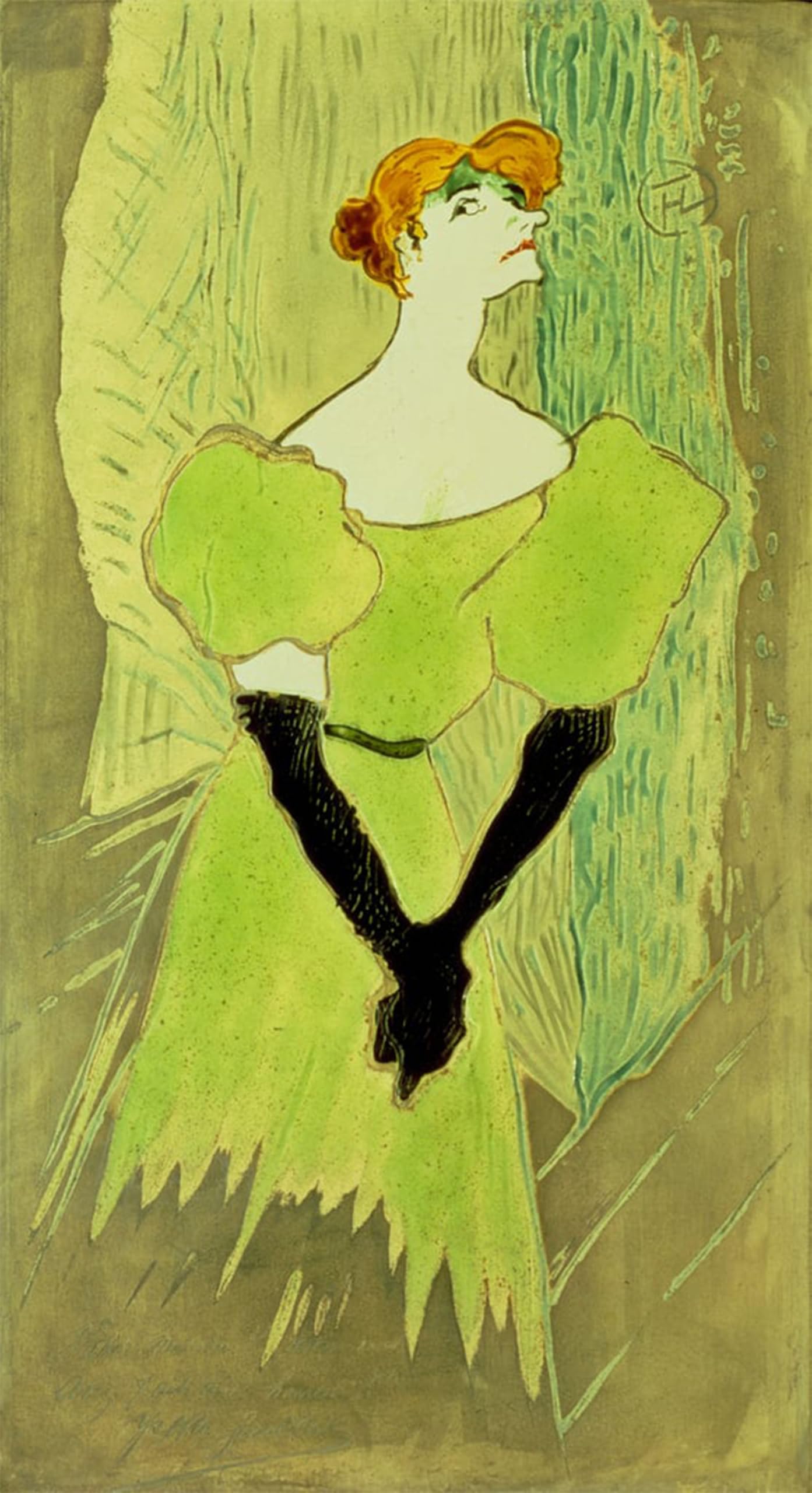 ARTXLXXBN Famous Print Painting Colorful Art Print Portrait of Yvette Guilbert by Henri De Toulouse Lautrec Canvas Art Decorations for Home Decor 60x90cm