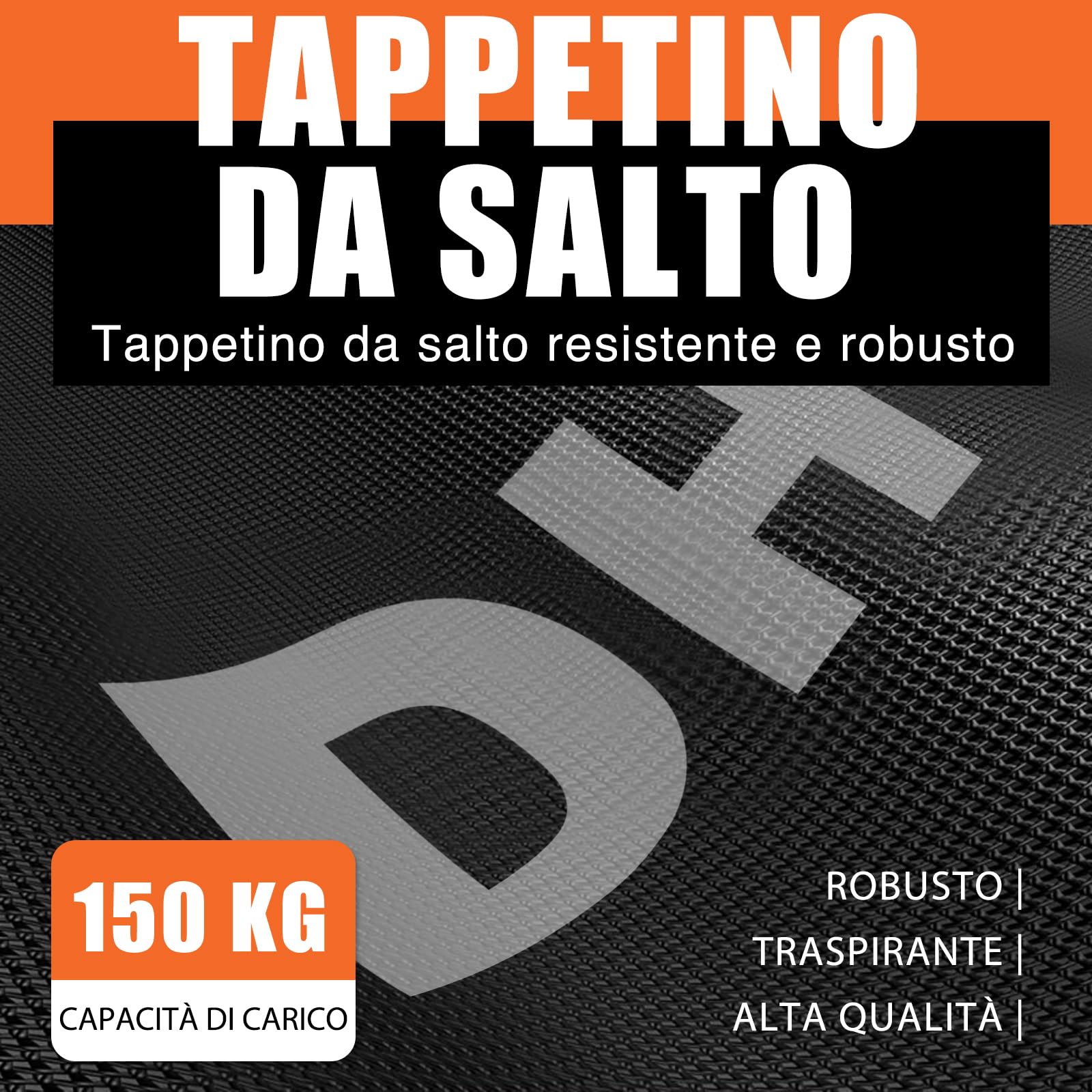 DH FitLife Trampolino Fitness Indoor Pieghevole senza Installazione | Trampolino Ø121 cm 48 Pollici | Portata 150 kg | Maniglia Regolabile a 3 Altezze | Stabile e Silenzioso