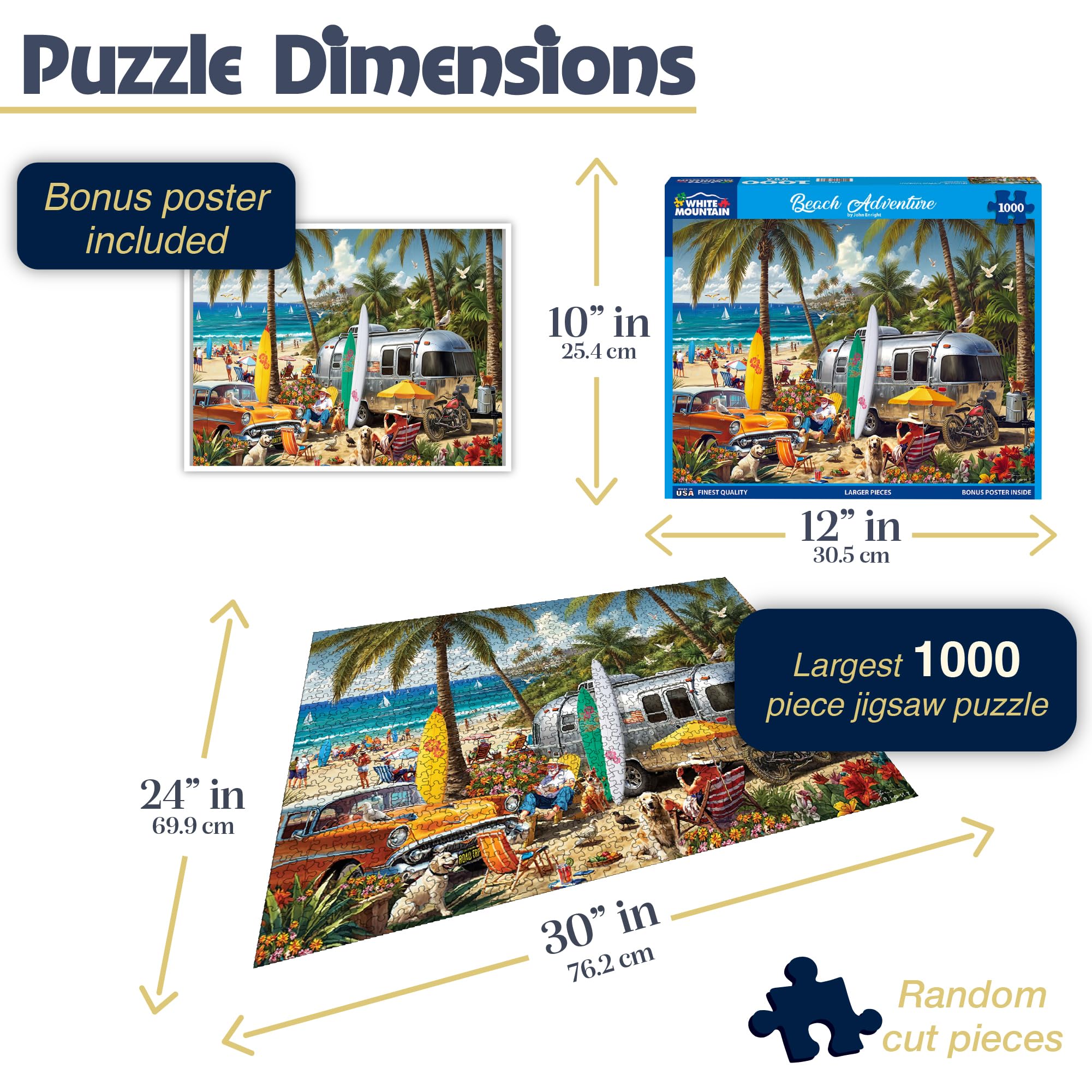 White Mountain Puzzle d'aventure de plage de 1000 pièces pour adultes
