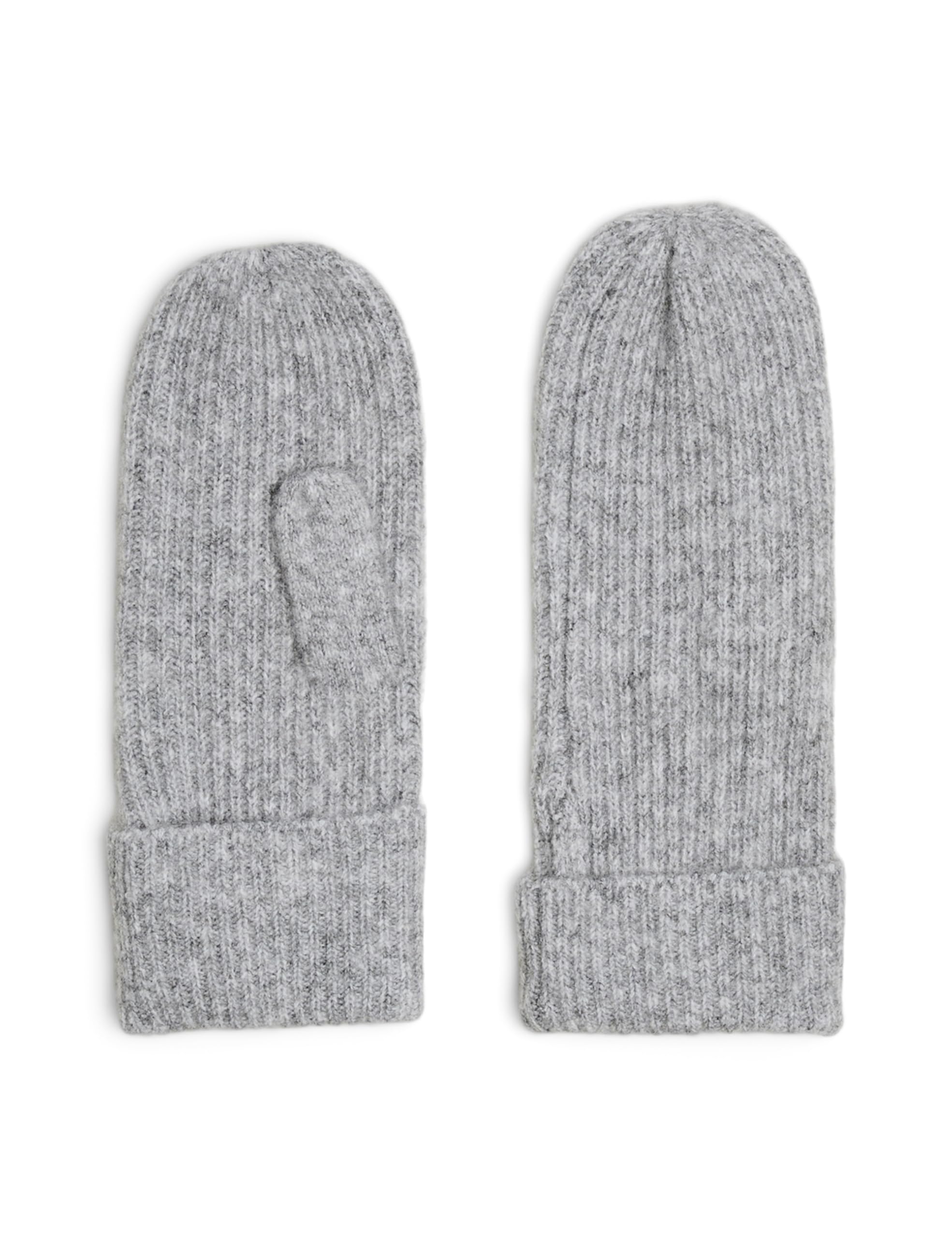 PIECES Women's Pcmoella Mittens Noos BC Mittens, Medium Grey Melange, One size