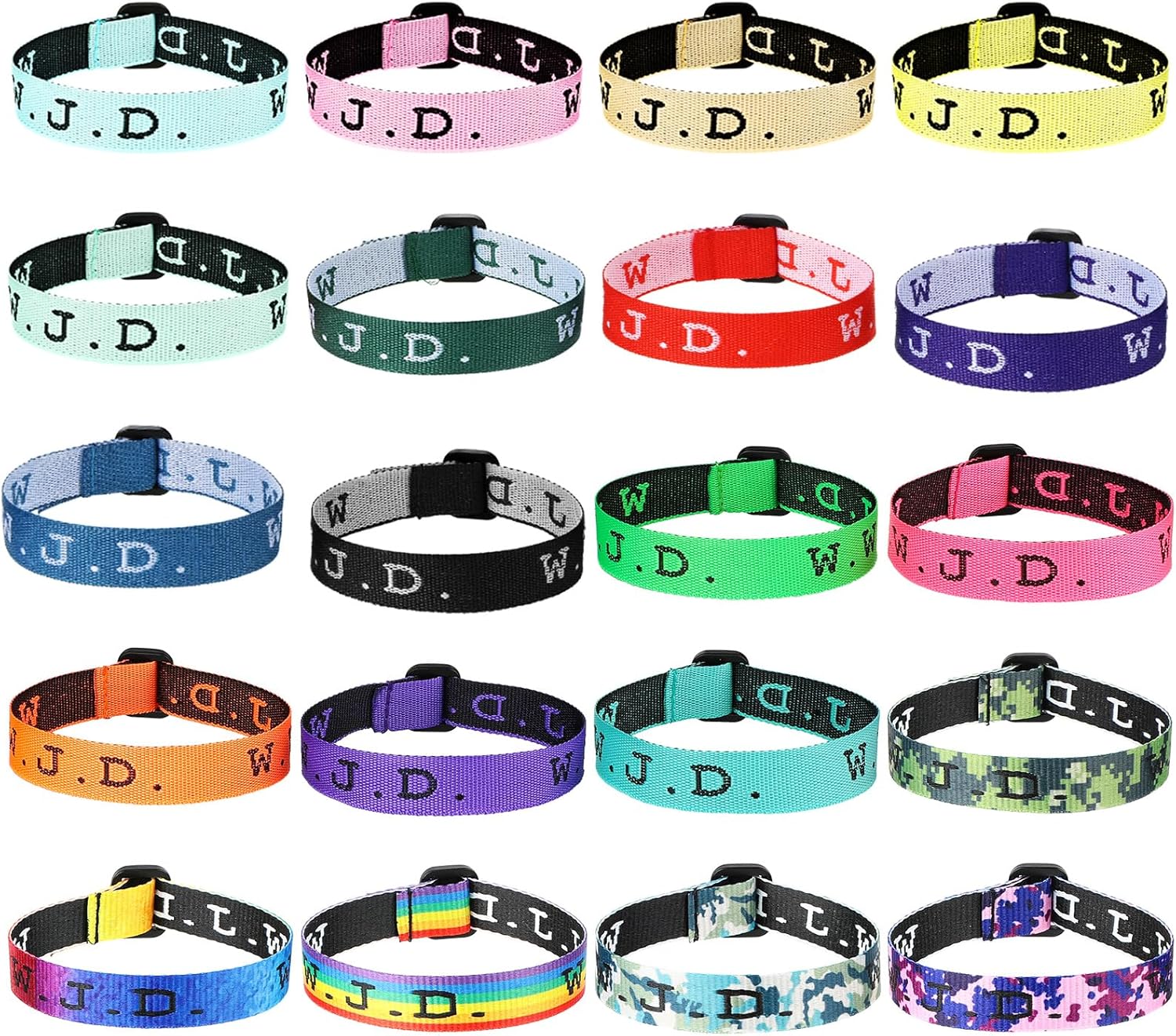 Chivao 40 Pcs WWJD Bracelets Bulk What Would Jesus Do Religious Christian Bracelets Friendship Colorful Woven Wristbands Church Party Favors for Men Women Boys Girls, 20 Styles