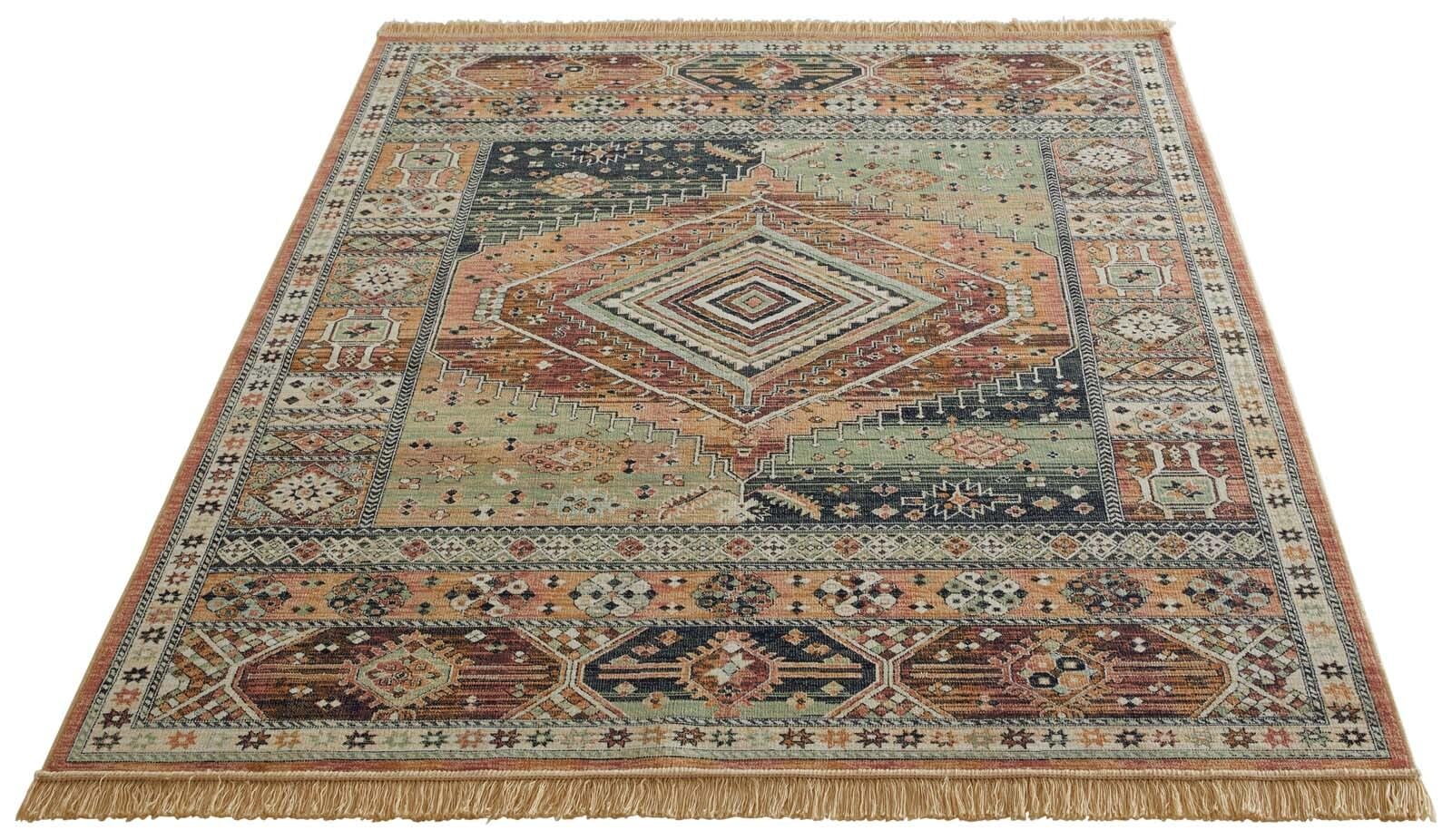 Taracarpet Kurzflor Designer Teppich modern Orientteppich für Wohnzimmer Schlafzimmer und Esszimmer heriz rot 195x300 cm