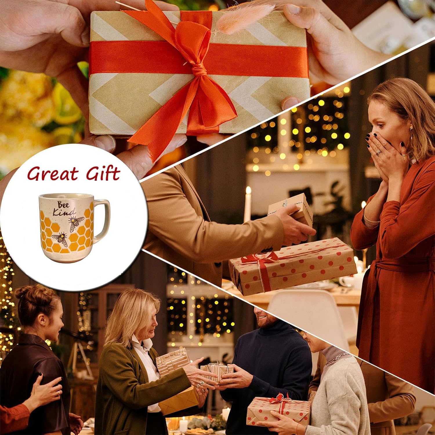 15oz Flowers Bee Mug, Cute Ceramic Coffee and Tea Mug, Dishwasher Microwave Safe, Novelty Tea Cup for Plant Lover, Coffee Mugs Gift for Women and Men