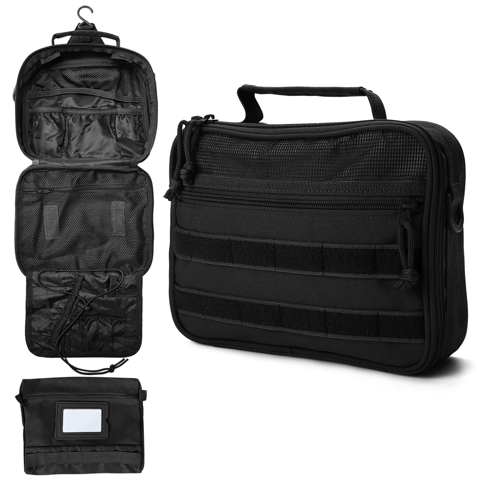 GVCELS Mens Toiletry Travel Bag, Tactical Toiletry Bag for Men, Bathroom Hanging Travel Toiletry Bag for Men Shaving Hygiene Bag Travel Toiletry