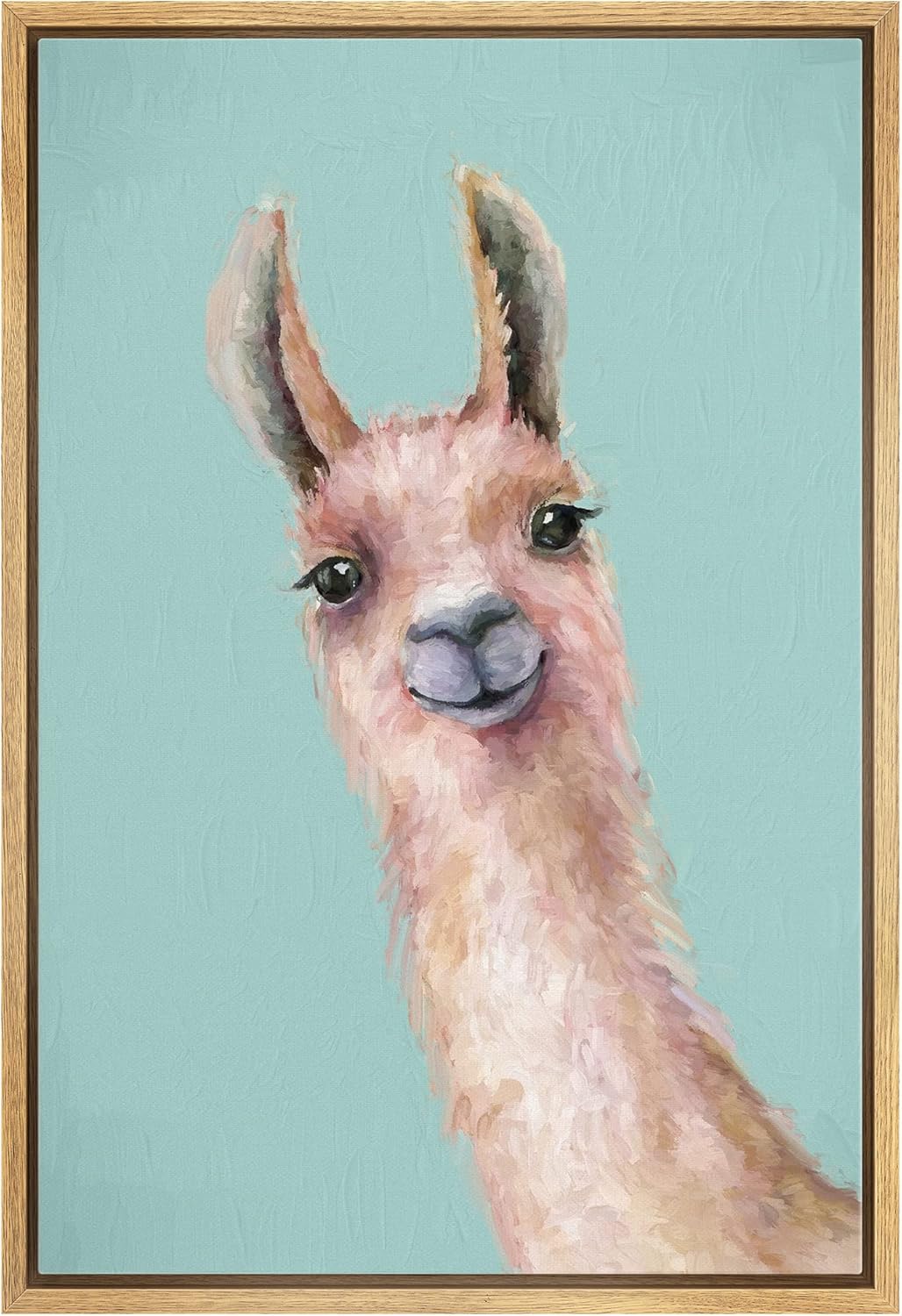 SIGNWIN Framed Canvas Print Wall Art Pastel Watercolor Jungle Safari Antelope Nature Animals Illustrations Modern Art Portrait Colorful Multicolor for Living Room, Bedroom, Office - 16"x24" Natural