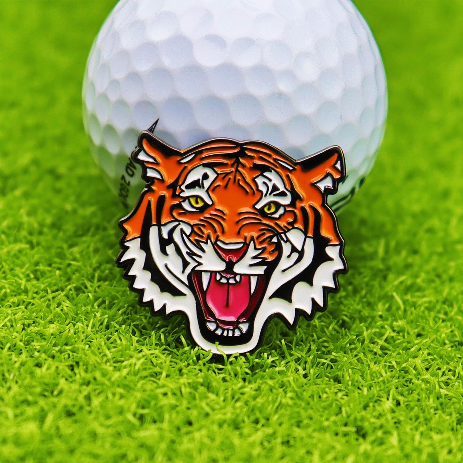 Klips do kapelusza markera golfowego, klips do markera kulkowego, klips magnetyczny w stylu tygrysa - uchwyt na piłkę golfową, klips do uchwytu na piłkę golfową, magnetyczny, bezpiecznie trzyma piłkę