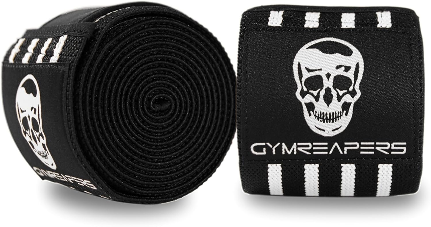 Flash Deals - 50% OFF Knee Wraps (Pair) With Strap for Squats, Weightlifting, Powerlifting, Leg Press, and Cross Training - Flexible 72 inch Knee Wraps for Squatting - For Men & Women