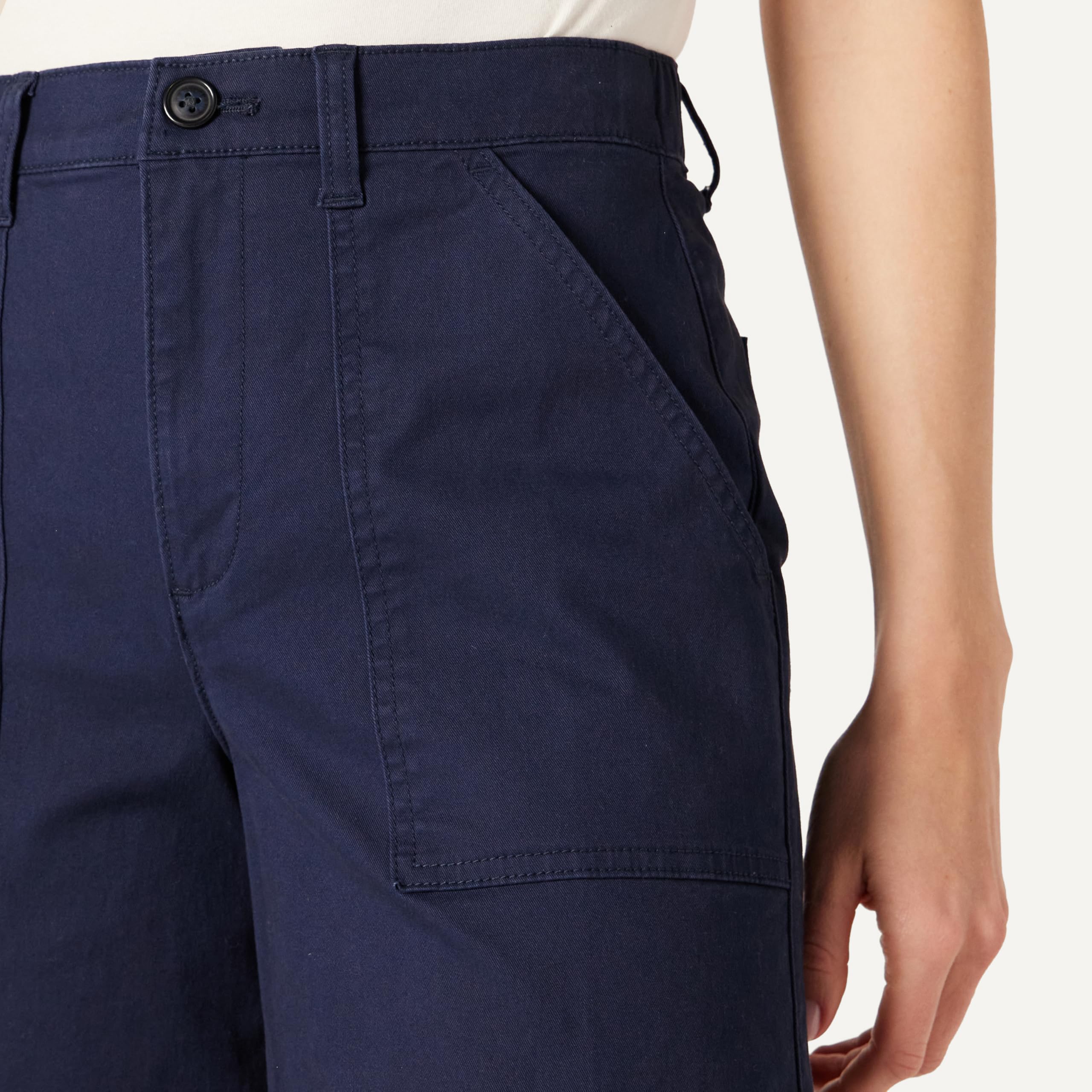 Amazon Essentials Femme Pantalon Cargo Taille Haute et Jambes Larges, Coupe Décontractée