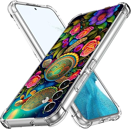 Miniatura 2 de Funda para Galaxy A54 5G, protección contra caídas de flores de mandala colorida, a prueba de golpes, de cuerpo completo, resistente a los arañazos