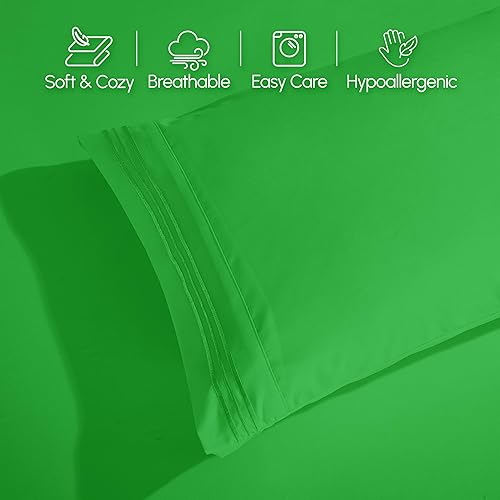 Vista 213 de Elegant Comfort - Juego de sábanas de 3 piezas de lujo de 1500 hilos, calidad egipcia, Microfibra, Blanco, Completo