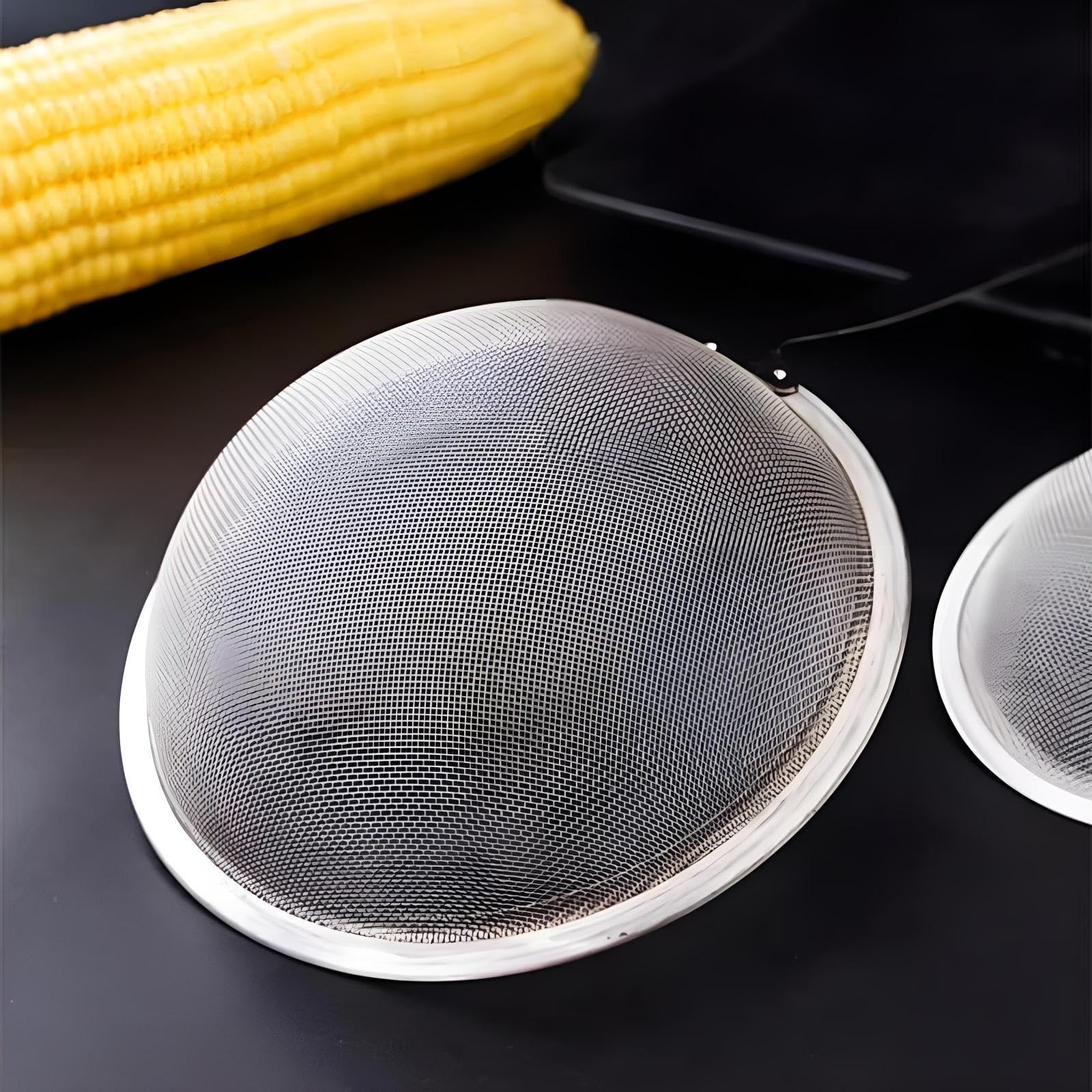 Tamiz de harina de acero inoxidable de 5 piezas con mango reforzado, juego de tamices de malla fina para drenaje o colador