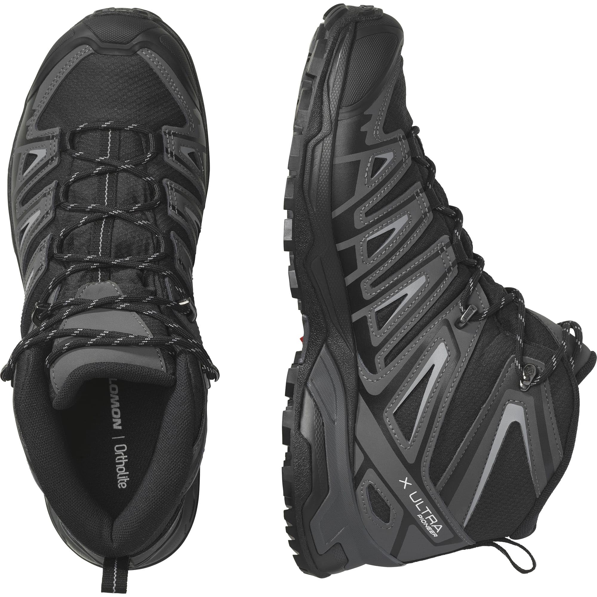 Salomon X Ultra Pioneer Mid Gore-Tex wasserdichte Herren Outdoorschuhe, Outdoor-bereit, Sicherer Fußhalt, Stabil und gedämpft, Black, 42 2/3