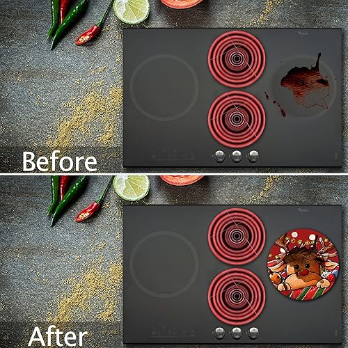 Miniatura 4 de Tucocoo Juego de 4 fundas redondas familiares para quemadores de estufa, cubiertas para quemadores de estufa de gas a cuadros, cubiertas para