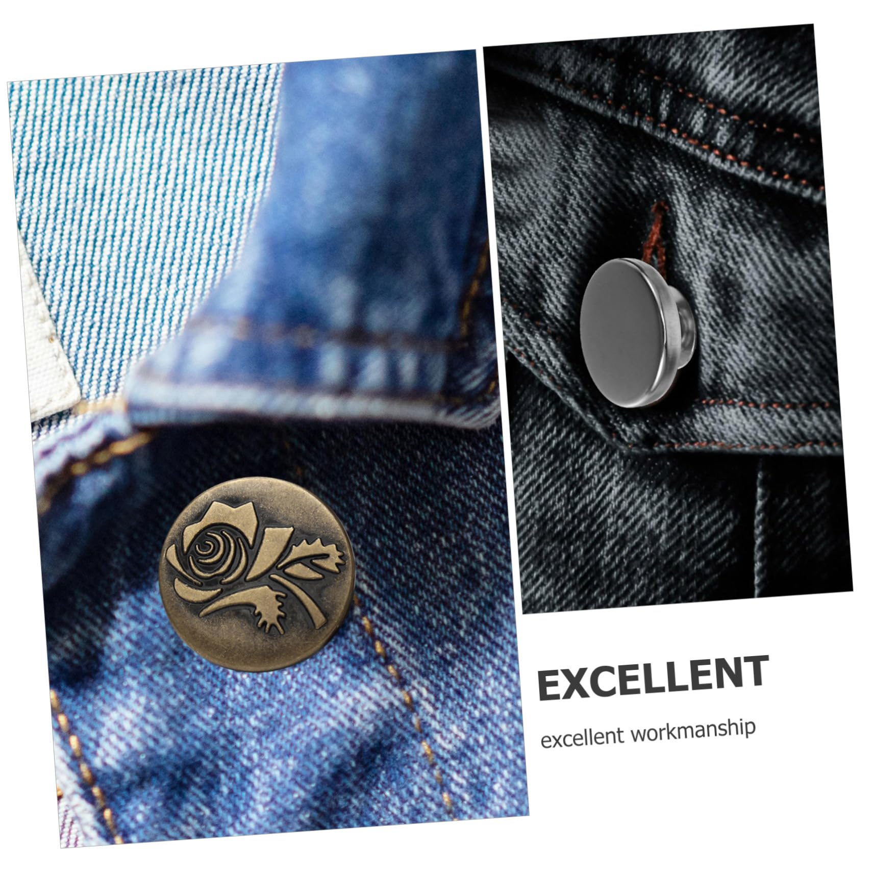 Gadpiparty 5 set Bottoni In Metallo Bottoni Per Jeans Senza Cuciture Bottoni Regolabili Per Pantaloni Bottoni Per Jeans Assortiti Bottoni Automatici Per Pantaloni Bottoni 15 pezzi * 5