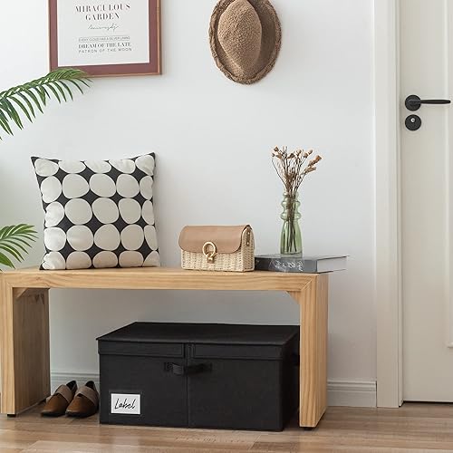 Miniatura 3 de GRANNY SAYS Contenedores de almacenamiento grandes con tapas, cesta de estante, contenedor de almacenamiento decorativo de lona para estantes de