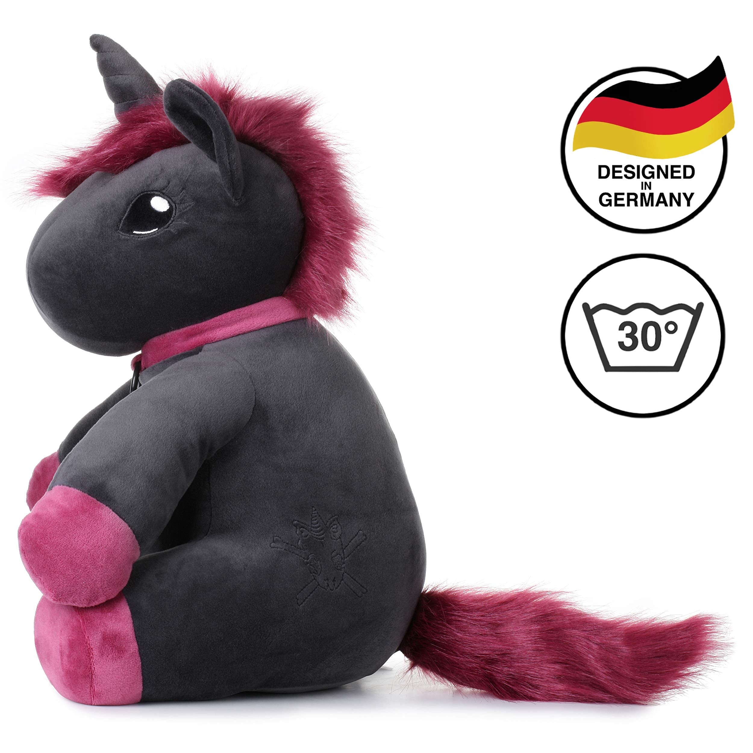 corimori - Ruby das Punk-Einhorn, XL Plüschtier für Jungen und Mädchen, 45 cm, Schwarz