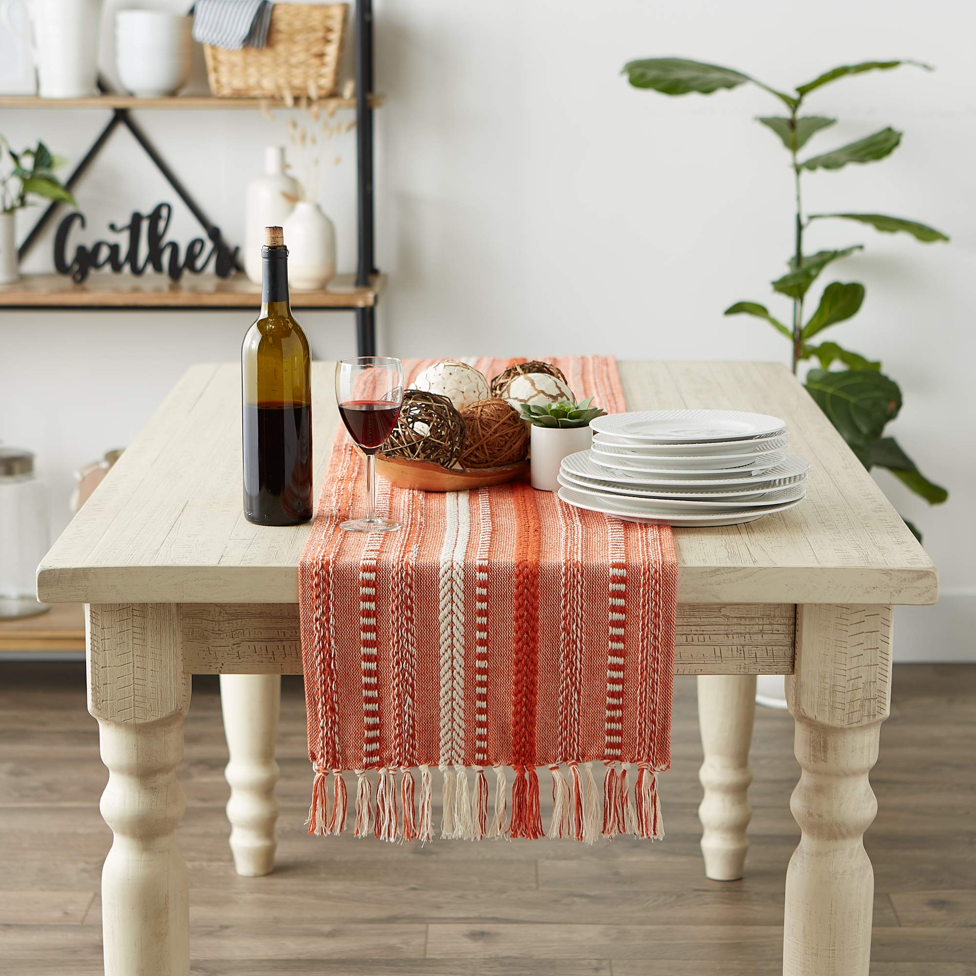 DII Tavolo da Pranzo a Righe Francesi Collezione Runner da Tavolo Stile