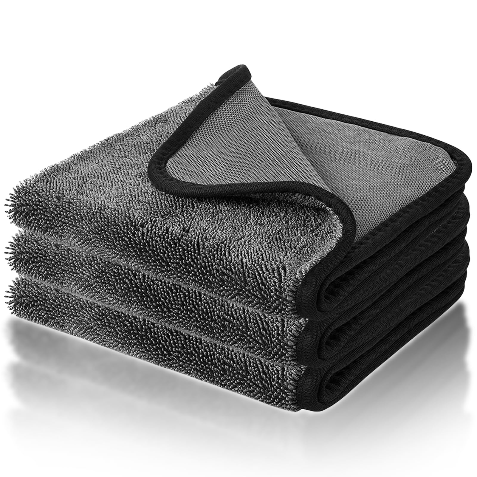 MEGYAD Microfibre Cloths: 40 x 60 cm (600/㎡) Microfibre Cloths Cleaning Cloths Microfibre Cloth Car Care Microfibre Cloths Tea Towels for Dry and Wet Use Cleaning Cloths for Car, Kitchen Pack of 3