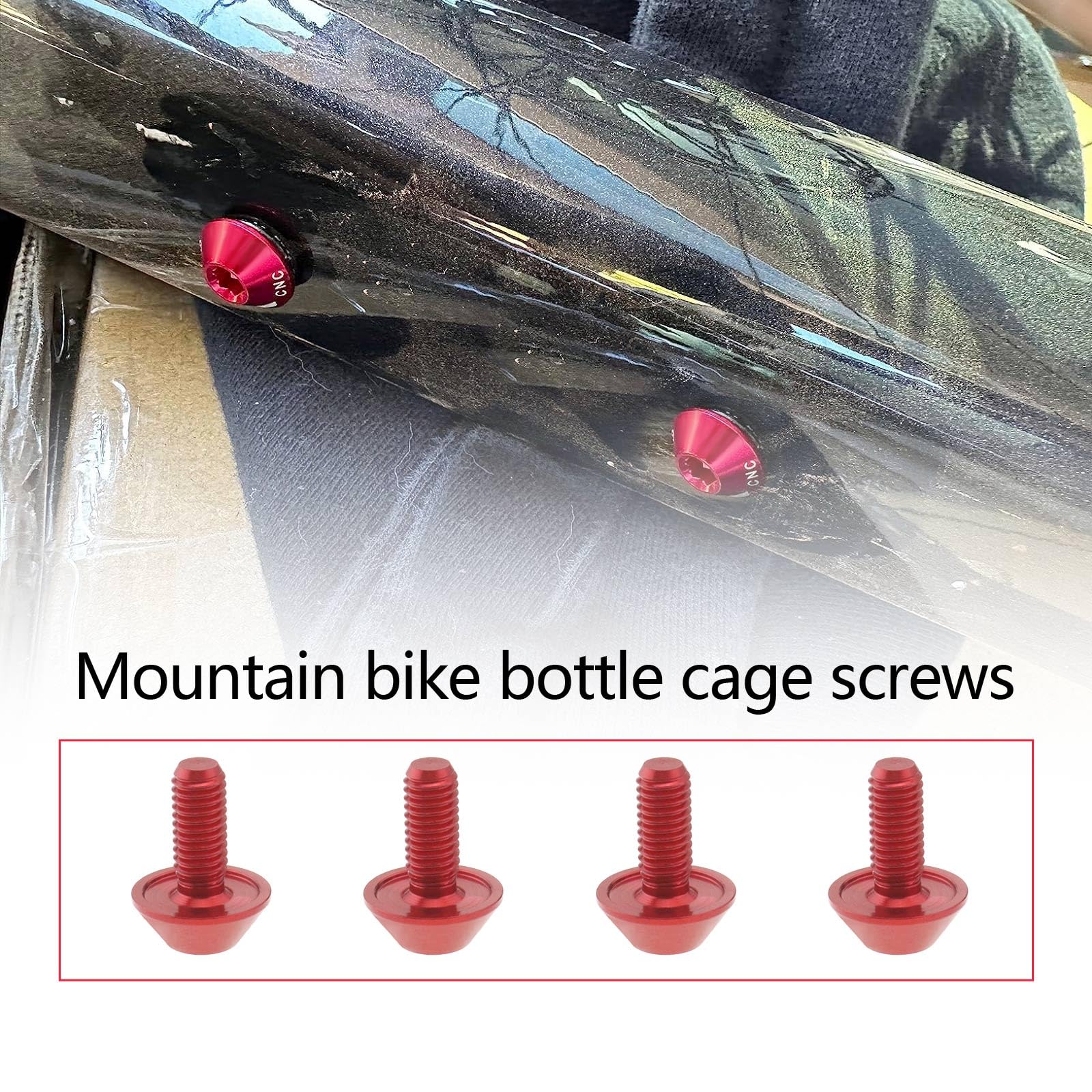 LT Easiyl 4Pcs M5 x 12mm Bicycle Water Bottle Cage Hex Bolts Bike Water Bottle Cage Holder Bicycle Water Bottle Bracket Screws for Mountain Bike Road Bike Red