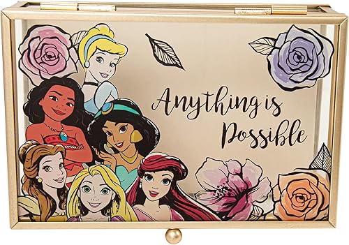 Miniatura 8 de Disney Princess Anything is Possible - Joyero de cristal con borde dorado con licencia oficial