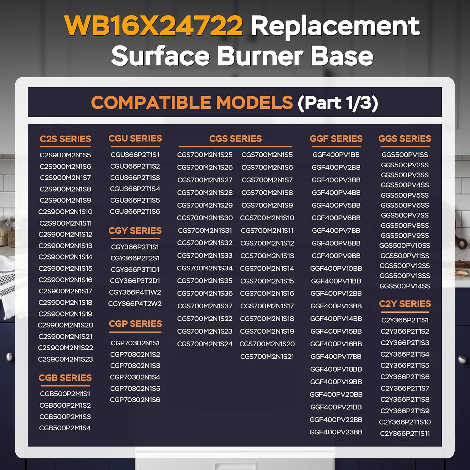 Upgraded WB16X24722 Gas Stove Burner Replacement - Oven Range Extra Large Surface Burner Base Compatible with GE and Haier, Replace Part Number 4454597 PS11726674 AP5986249