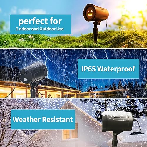 Miniatura 4 de Proyector de luces de Navidad para exteriores con control remoto y temporizador adicional, 8 patrones festivos rojos y verdes, luz láser de Navidad