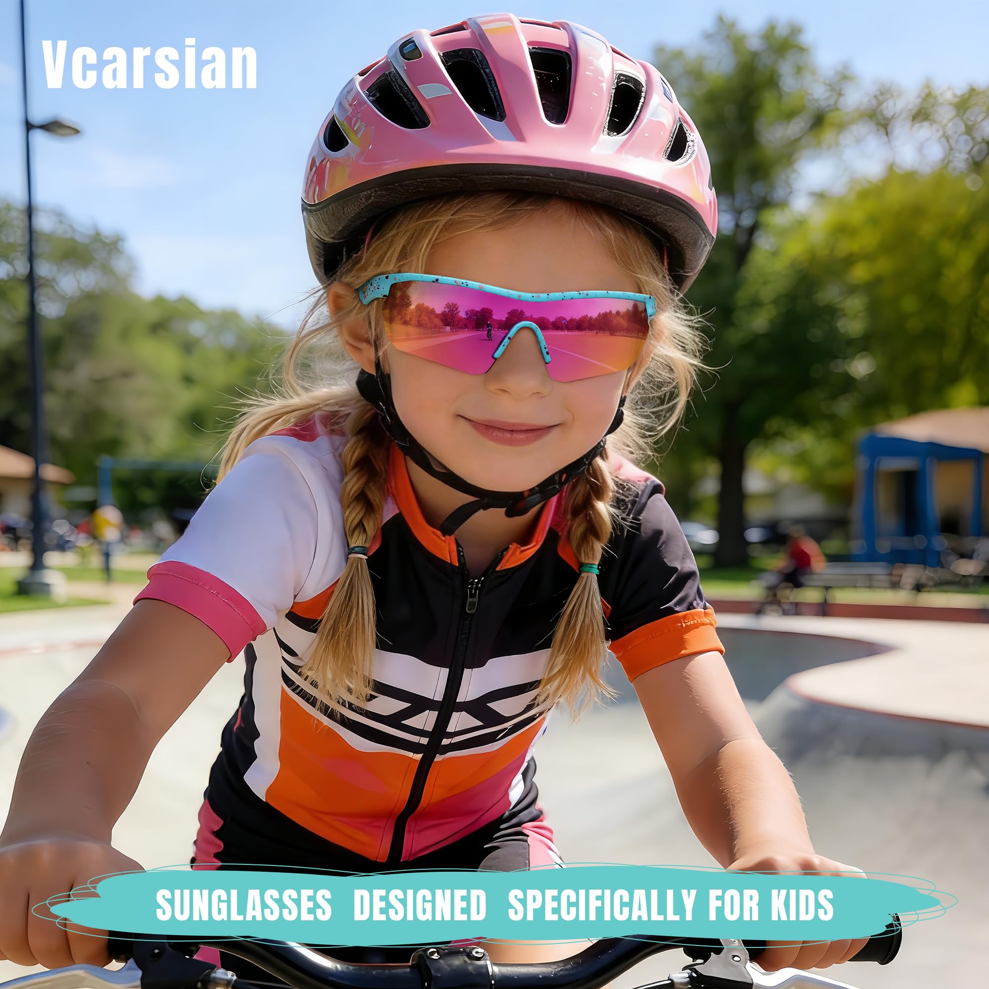 Polarisierte Sonnenbrille für Kinder, Jugend, Baseball, Softball, Radfahren, Sport, Sonnenbrille für Jungen und Mädchen, UV-Schutz