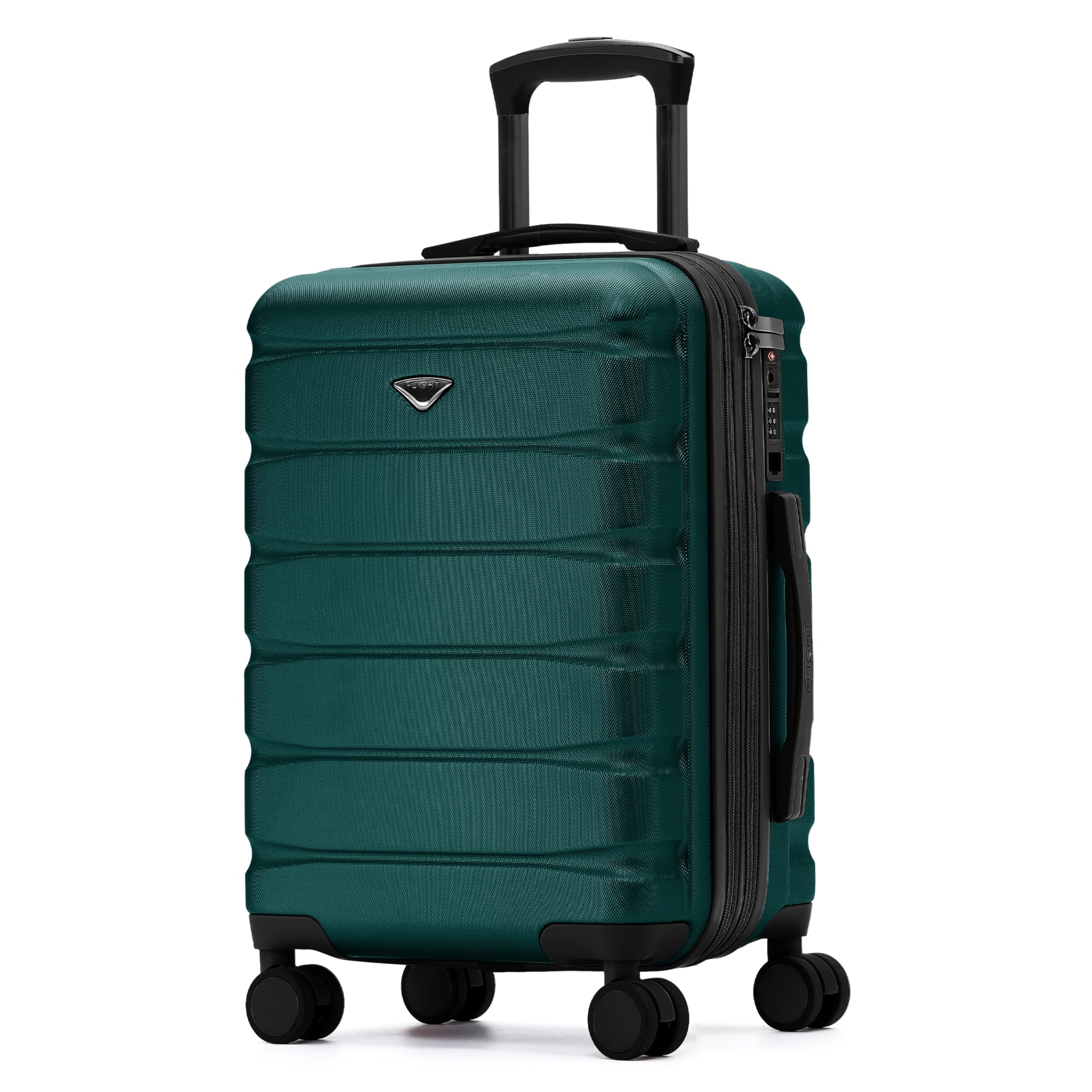 Flight Knight 22x14x9" Expandable Carry On Suitcase Hardside TSA Lock USB C Port Lightweight Luggage Silent Double Spinner Wheels Maximum Overhead