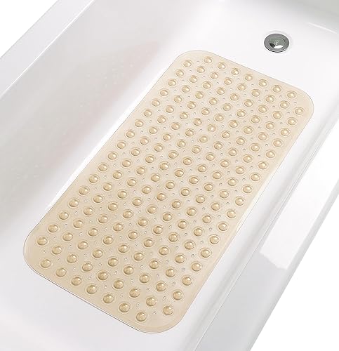 Miniatura 39 de Alfombrilla antideslizante grande para bañera y ducha, 31”x16” (solo para tinas lisas y sin texturizado). Segura, limpia, lavable a máquina, agarre