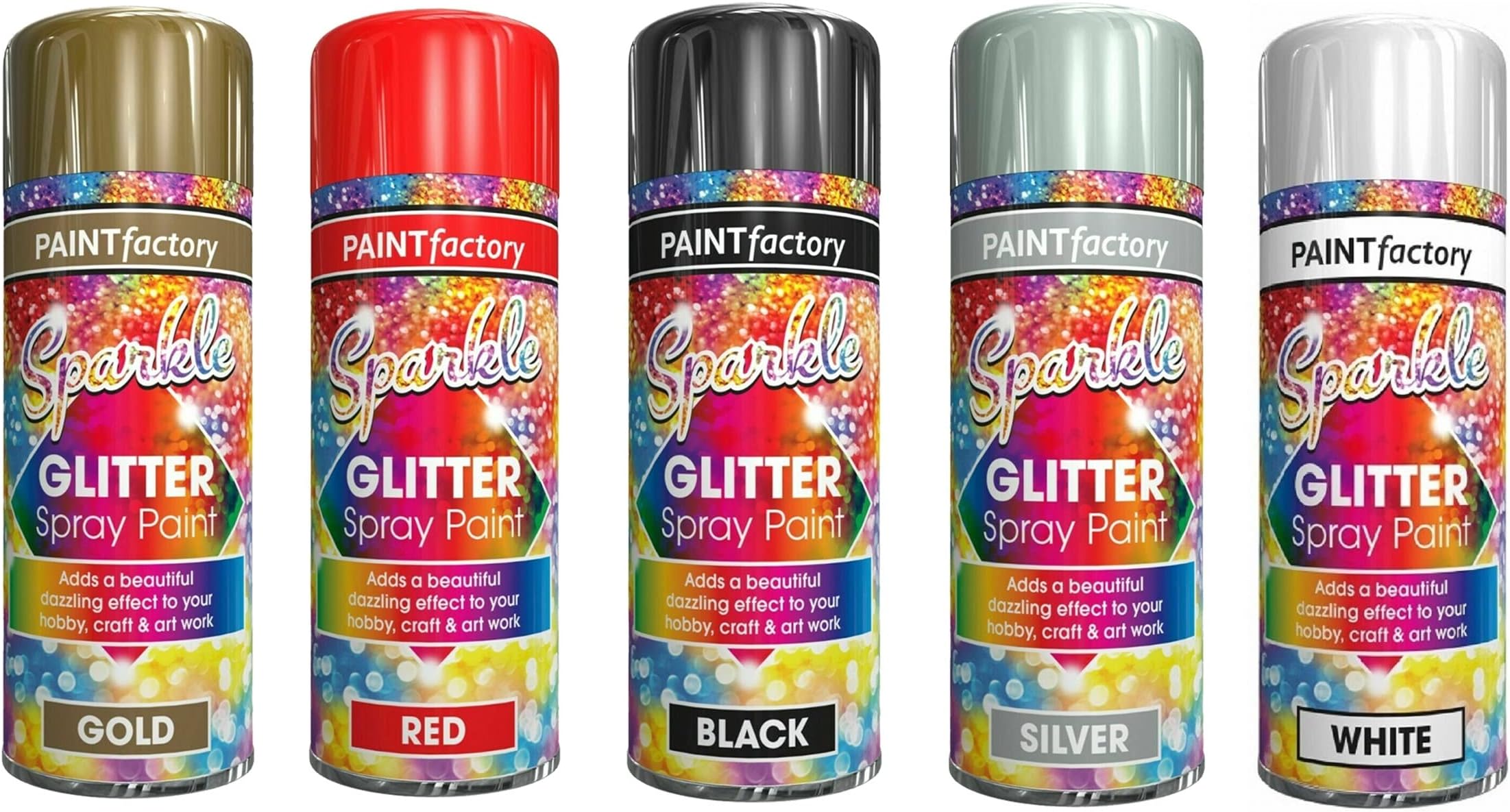 200ml Gold, Glitter Spray Paint, Multi-Purpose Aerosol for Indoor & Outdoor Use on Wood, Metal, Plastic, Ceramics, Ornaments, Quick-Drying