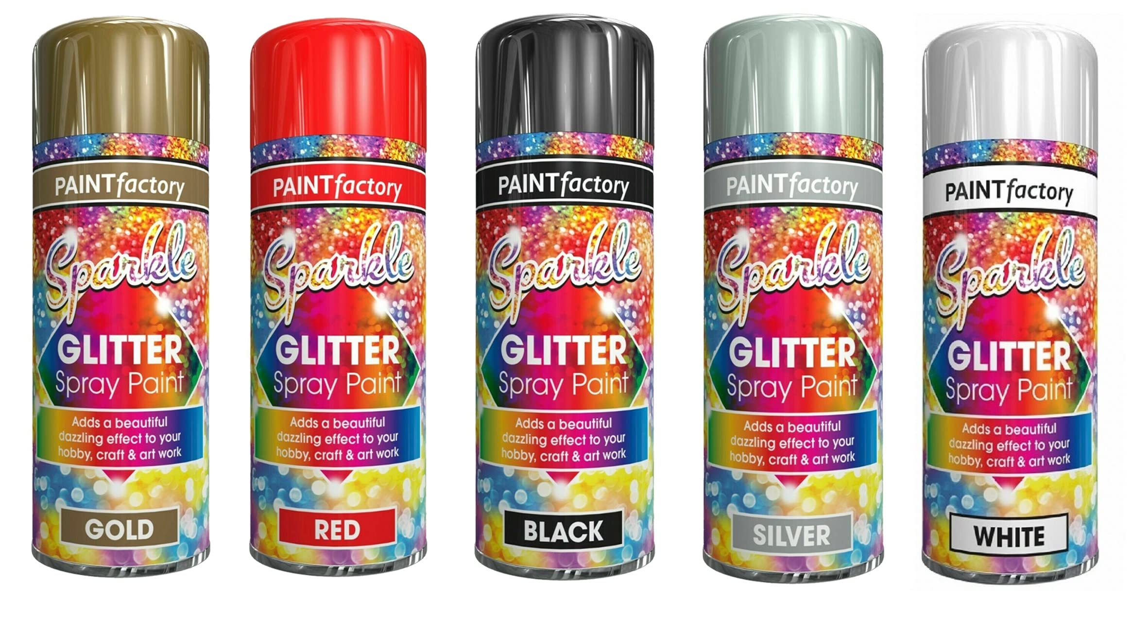 SuperGift.com200ml Glitter Spray Paint Multi-Purpose Use, Interior & Exterior, Ideal For Wood, Metal, Plastic, Ceramics & Ornaments - Quick Drying (Gold)