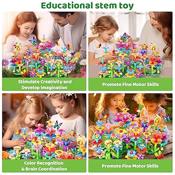 Amazon.com: 184Pcs Flower Garden Building Toys for Girls 3 4
