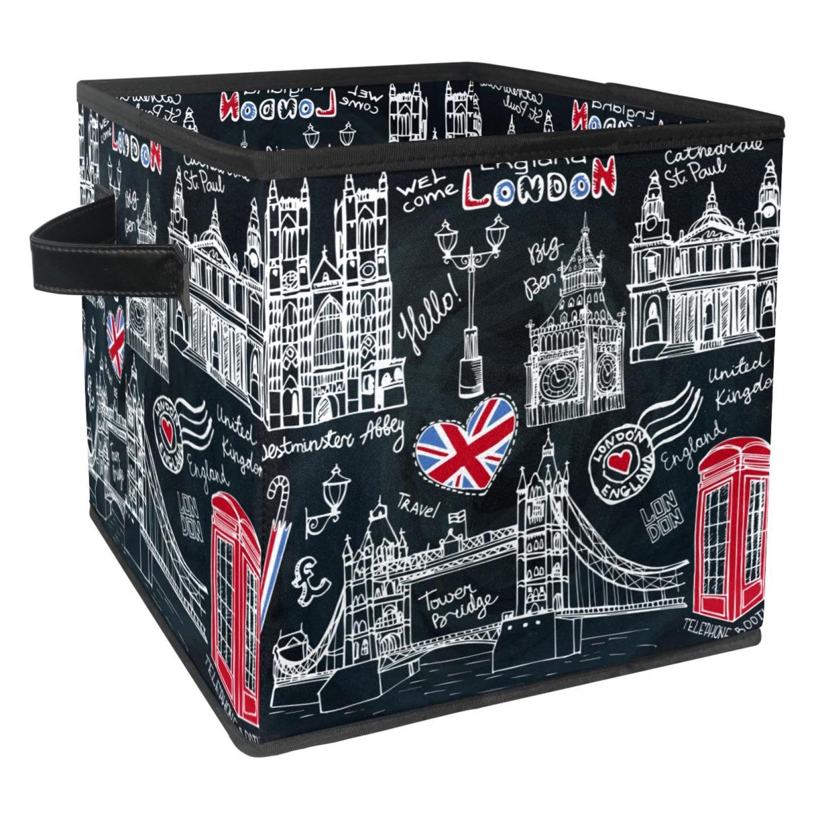 Boîte de rangement cube pliable poignées pour trier jouets et livres rapidement
