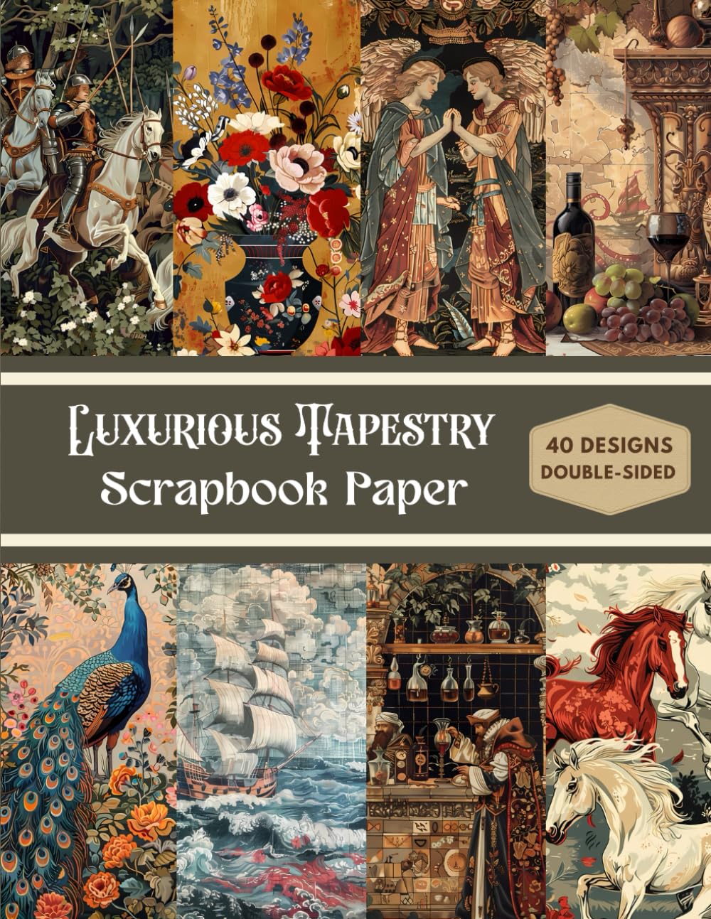 Luxurious Tapestry Scrapbook Paper: Decorative Sheets Double Sided Craft Paper For Scrapbooking, Artist Trading Cards, Mixed Media, Junk Journals, Collage Art, Card Making, Origami and More