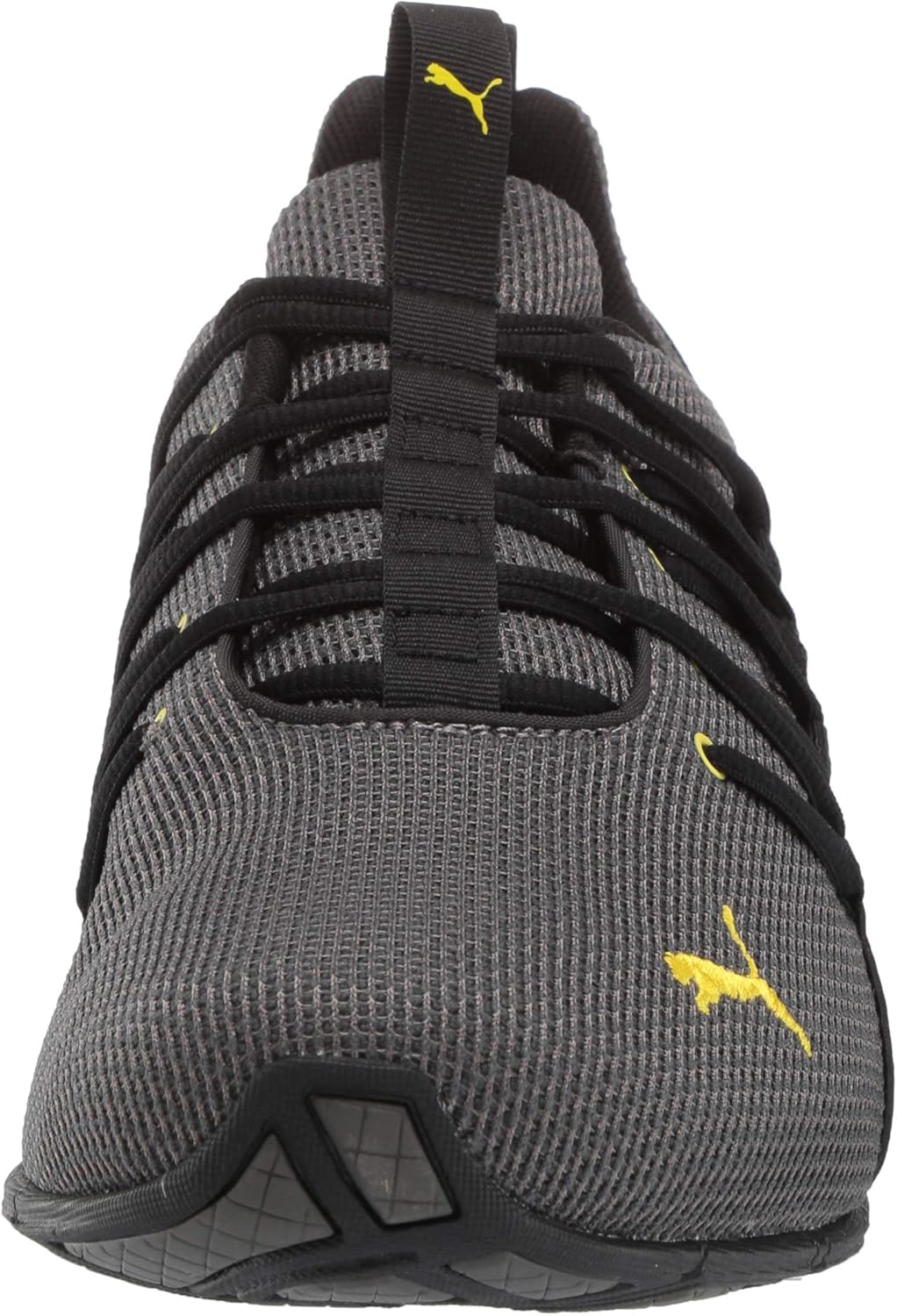 Puma Men's Axelion Cross-Trainer, Charcoal Gray-Blazing Yellow, 13 M US