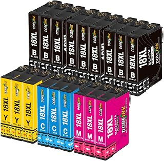 DOREINK 18XL Ink Cartridges Multipack for Epson 18XL 18 XL Ink Cartridges for Epson Expression Home XP102 XP202 XP-322 XP322 XP-215 XP215 XP-412 XP412 XP-425 XP312 XP422 XP305 XP212 XP225 Printers,18P