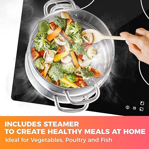 Vista 7 de Mueller Pots and Pans Set 11-Piece, Ultra-Clad Pro Stainless Steel Cookware Set, Ergonomic and EverCool Stainless Steel Handle, Includes Saucepans