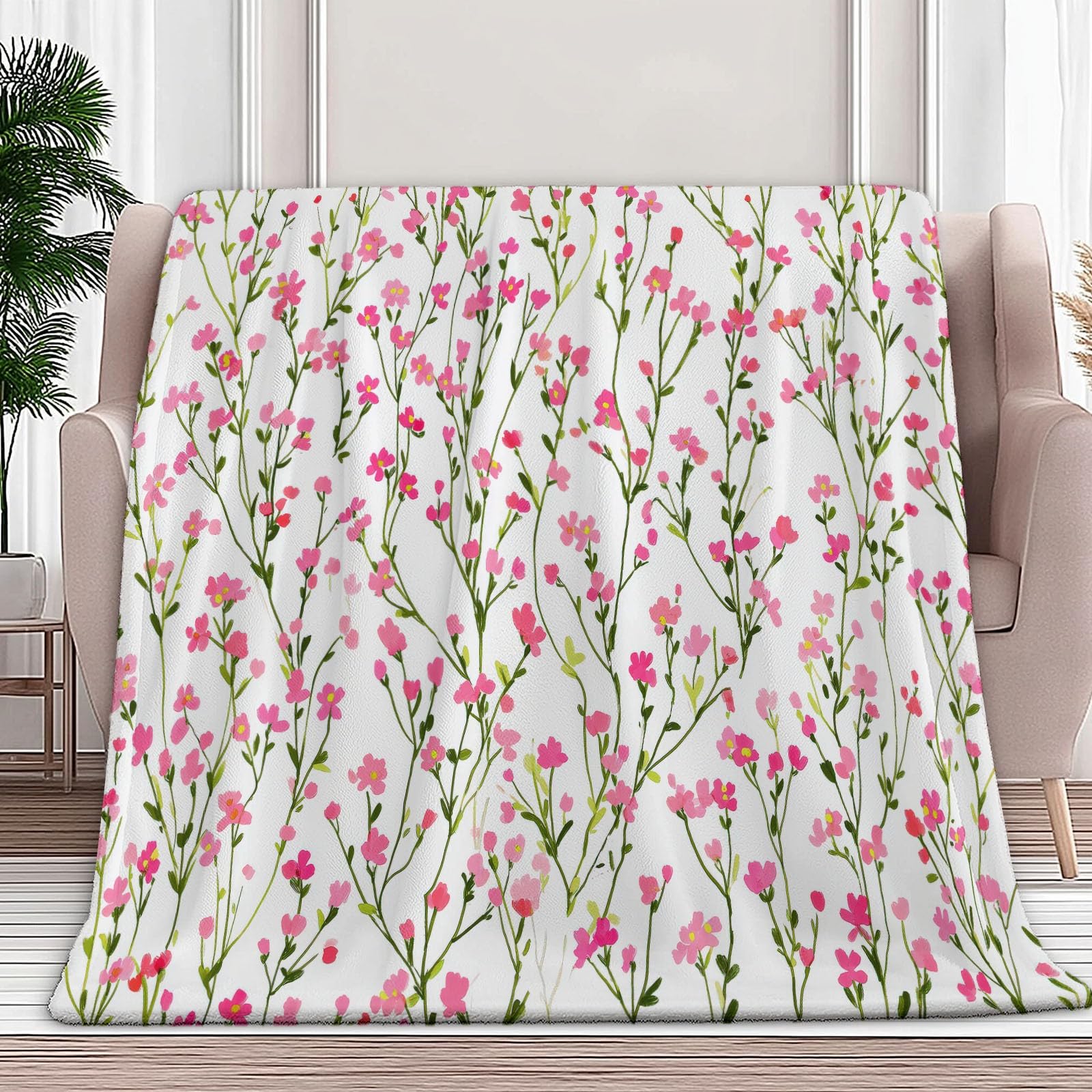 Couverture en flanelle de microfibre polaire au fini rose haut de gamme