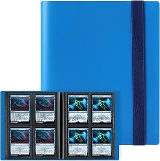 GEAoffice 4 Pocket Binder - Small Size Trading Card Collection Album Folder - 160 Side Loading Pocket Binder for TCG, MTG, Yugioh - Gifts for Card Collectors (Light Blue)