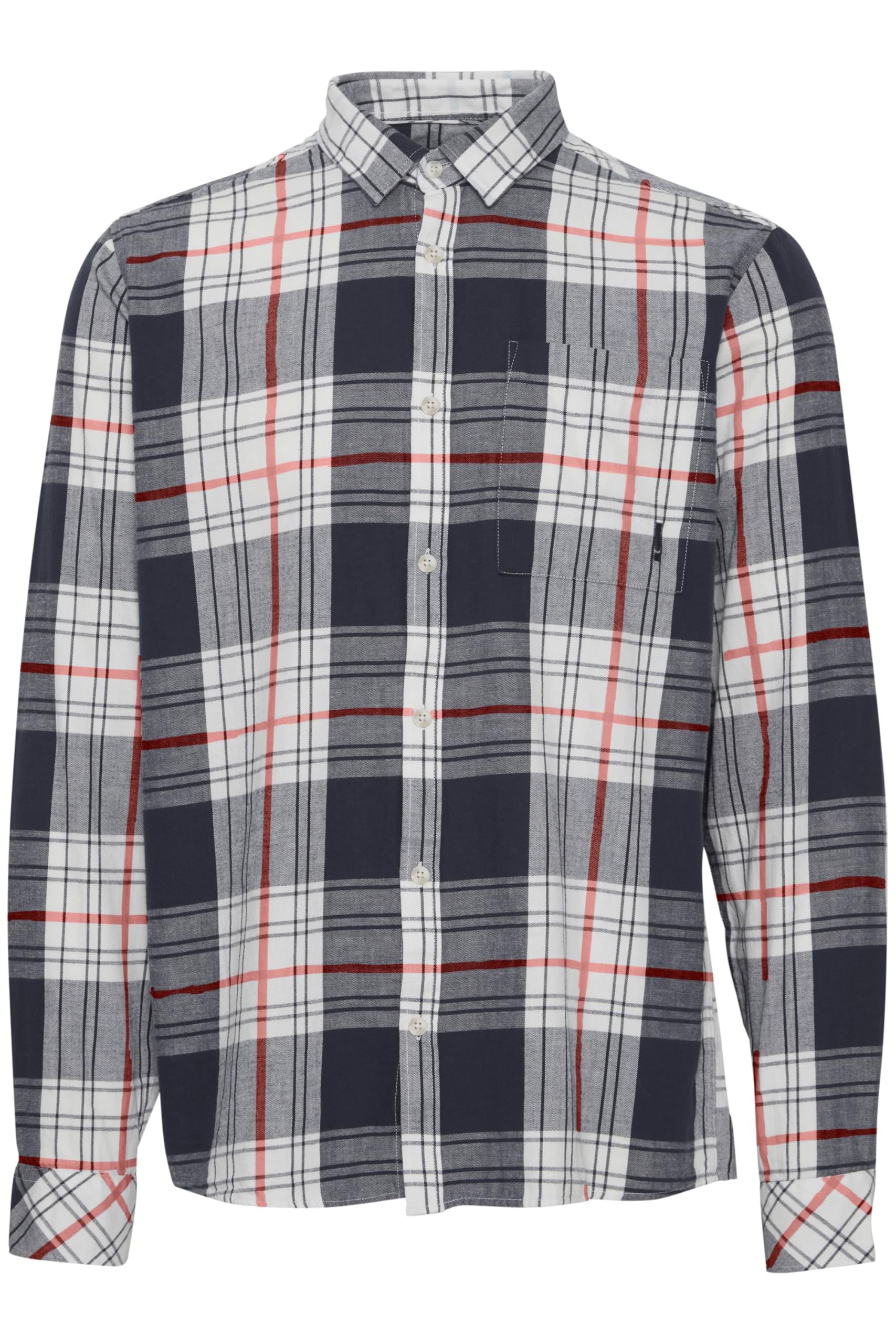 !Solid SDEsdras Herren Freizeithemd Hemd Langarmhemd mit Brusttasche normaler Hemd Kragen hochwertige Baumwoll-Qualität Oversize Fit Kariert Überhemd