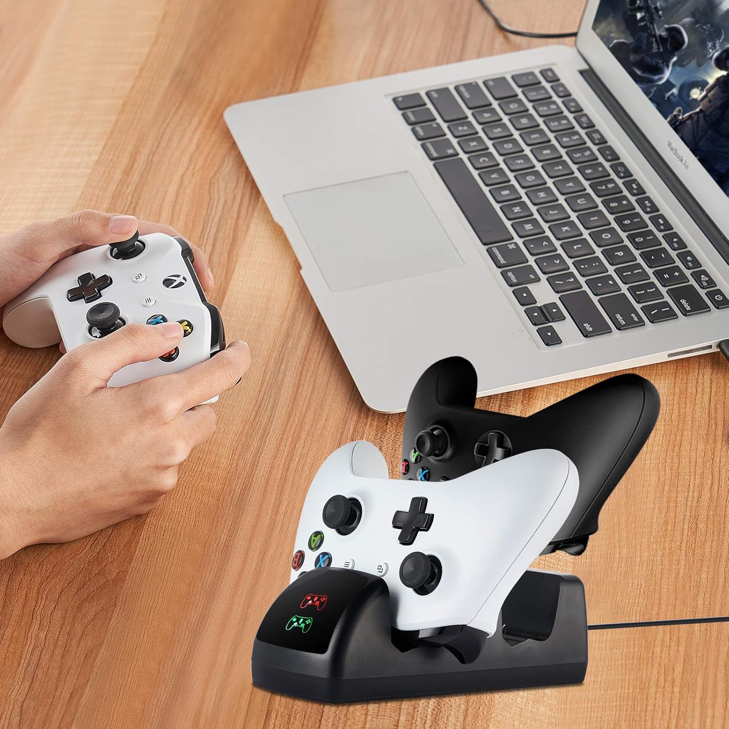 Controller Charger Station for Xbox one, Controller Battery Pack Charging Dock Station Compatible with Xbox One/One X/One S/One Elite, 2 Packs 1200 mAh Rechargeable Battery(Not for Xbox Series X)