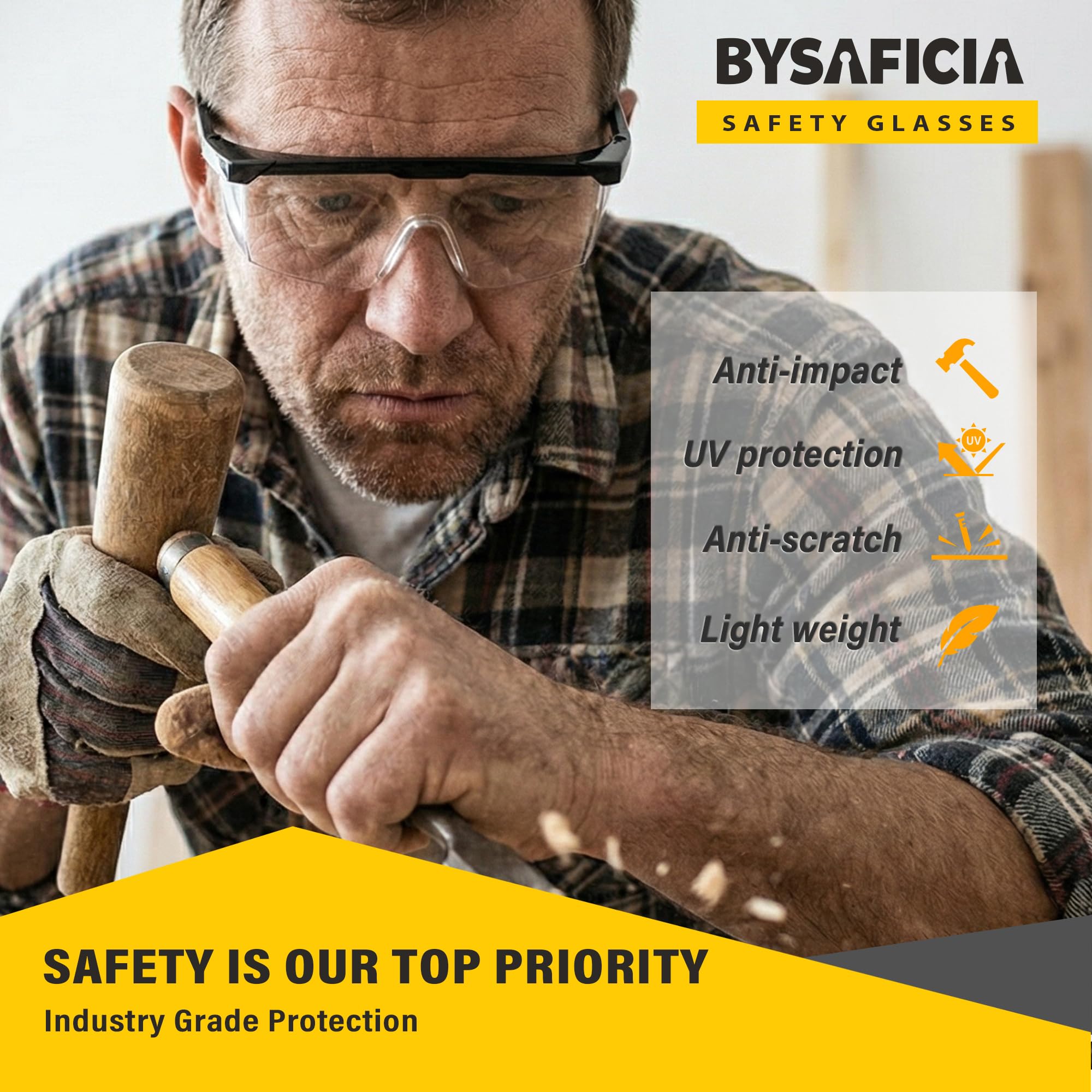 Paquete de 12 lentes de seguridad a granel antivaho, lentes de seguridad ajustables, protección UV, lente de policarbonato resistente a los arañazos, gafas protectoras con ANSI Z87.1 para construcción