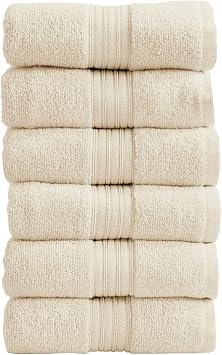 Great Bay Home Hand Towels - 100% Cotton 6 Pack 26x16 Hand Towel Set - Lightweight, Absorbent, Quick-Dry Towels for Bathroom Buttermilk